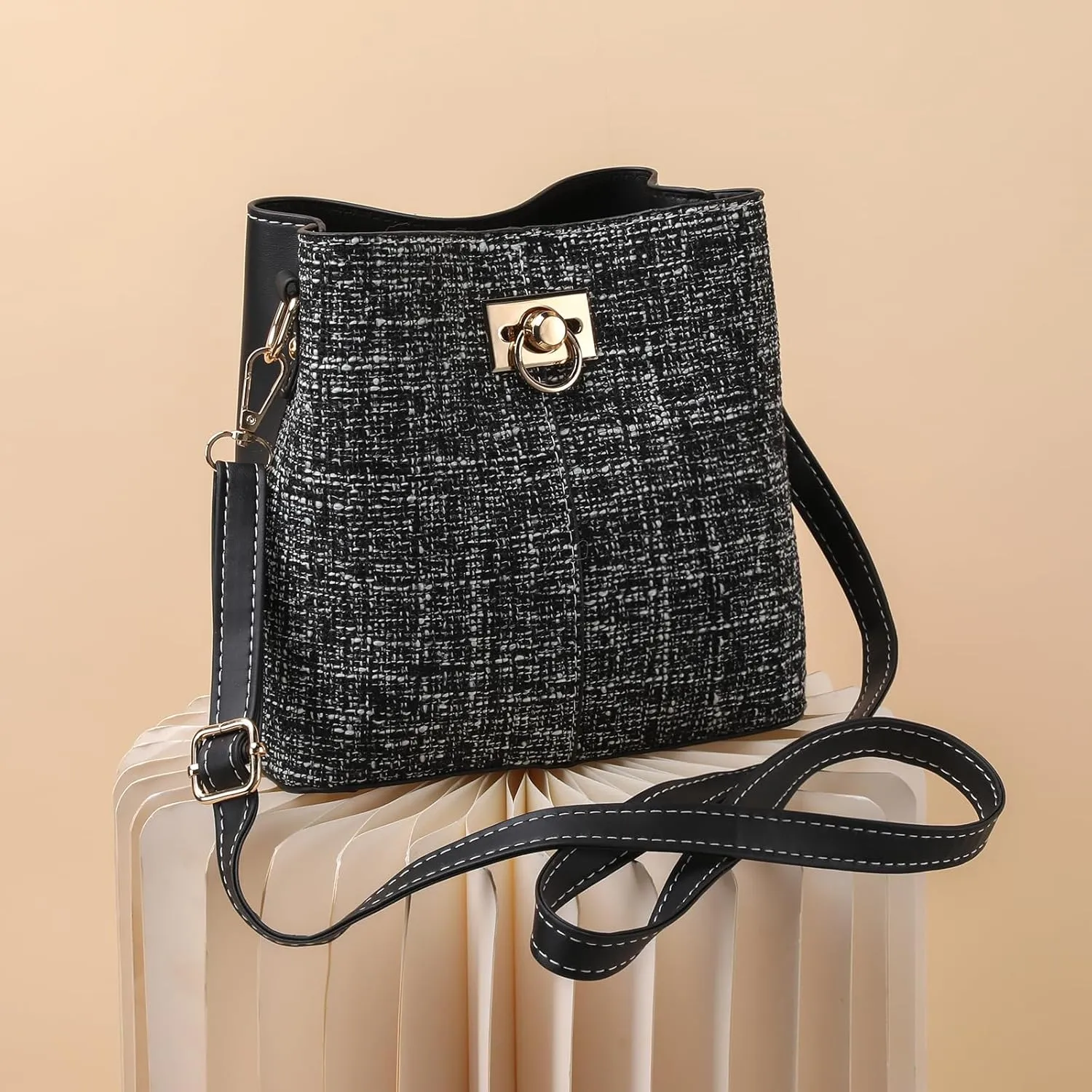 PINCNEL Small Crossbody Purses for Women, Shoulder Bag for Women, PU Leather Crossbody Bags Bucket Bag Handbags