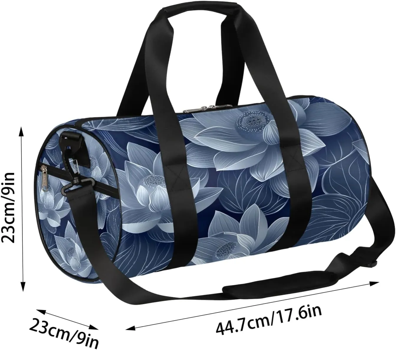 Pond Flowers Travel Duffle Bag Gym Bag for Women Men Lightweight Carry on Duffel Bag for Sports Gyms Weekend Getaway