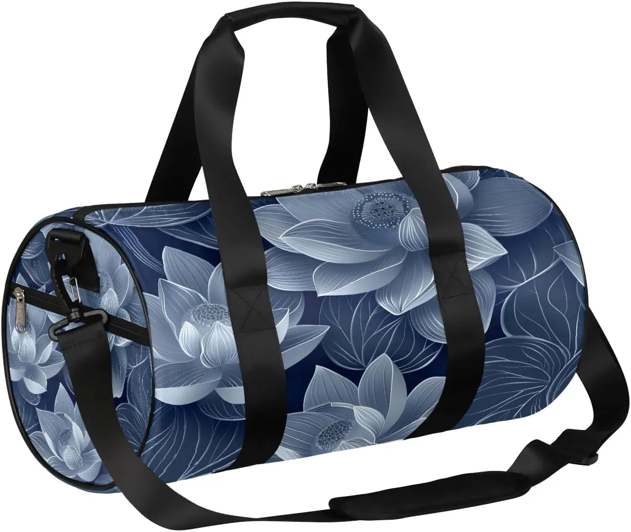 Pond Flowers Travel Duffle Bag Gym Bag for Women Men Lightweight Carry on Duffel Bag for Sports Gyms Weekend Getaway