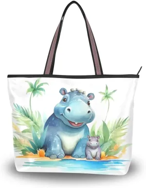 Pond Hippo Shoulder Bags Large Handle Ladies Handbag