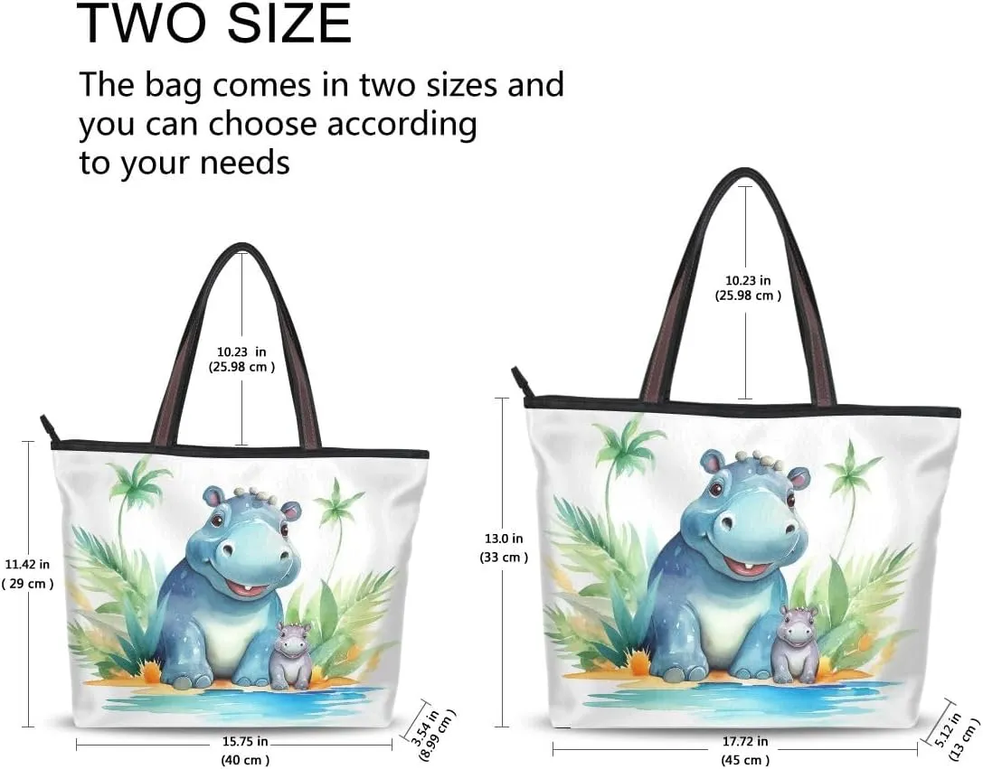 Pond Hippo Shoulder Bags Large Handle Ladies Handbag