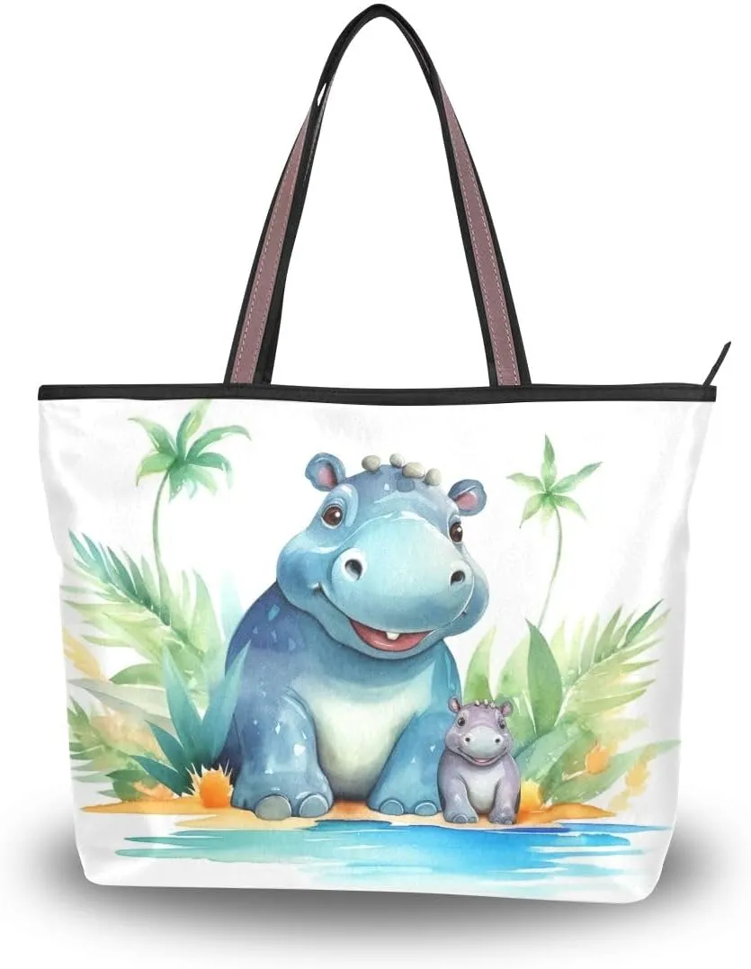 Pond Hippo Shoulder Bags Large Handle Ladies Handbag