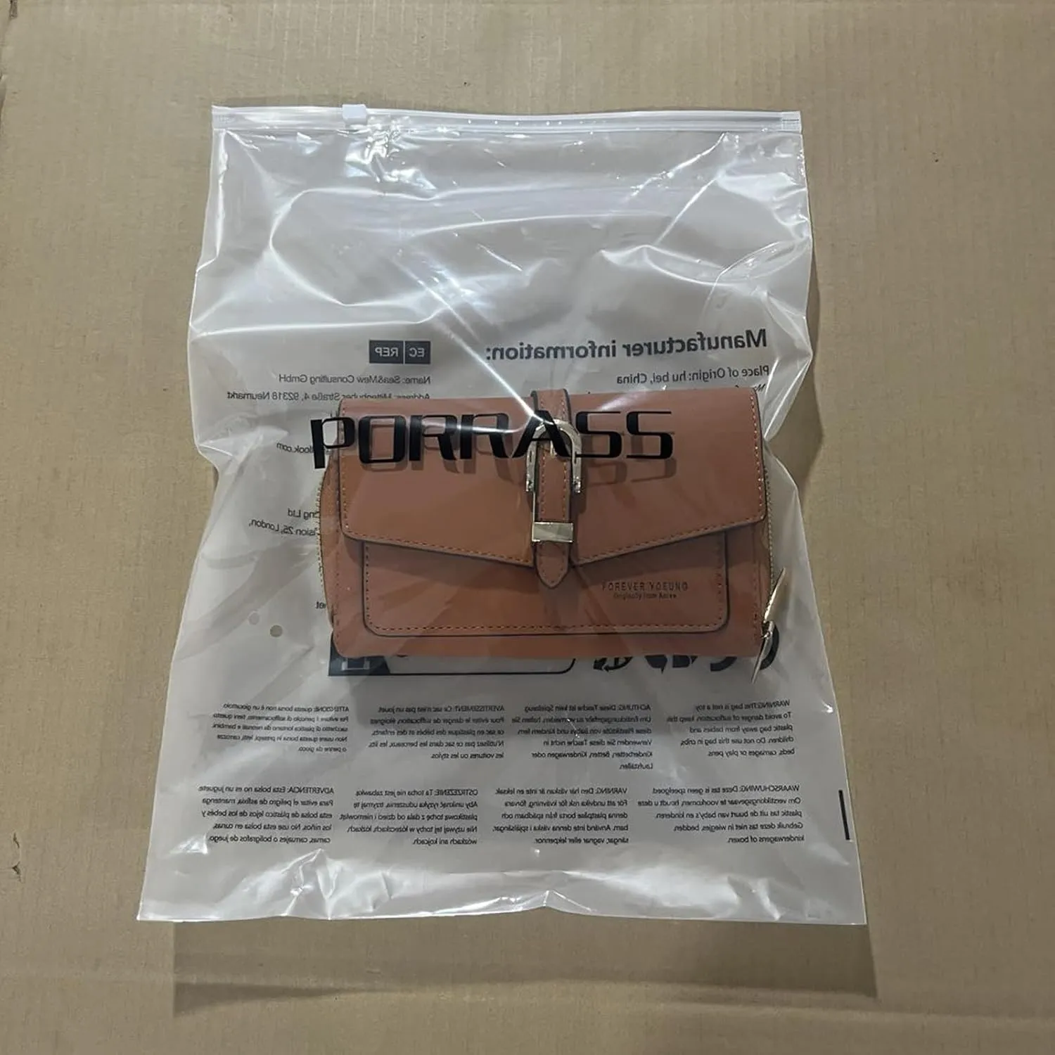 PORRASSO Elegant Wallet Crossbody Phone Bag Women's Shoulder Bag Clutch Purse Bag PU Wallet for Party Wedding Travelling Light Pink