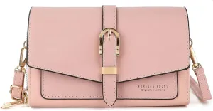PORRASSO Elegant Wallet Crossbody Phone Bag Women's Shoulder Bag Clutch Purse Bag PU Wallet for Party Wedding Travelling Light Pink