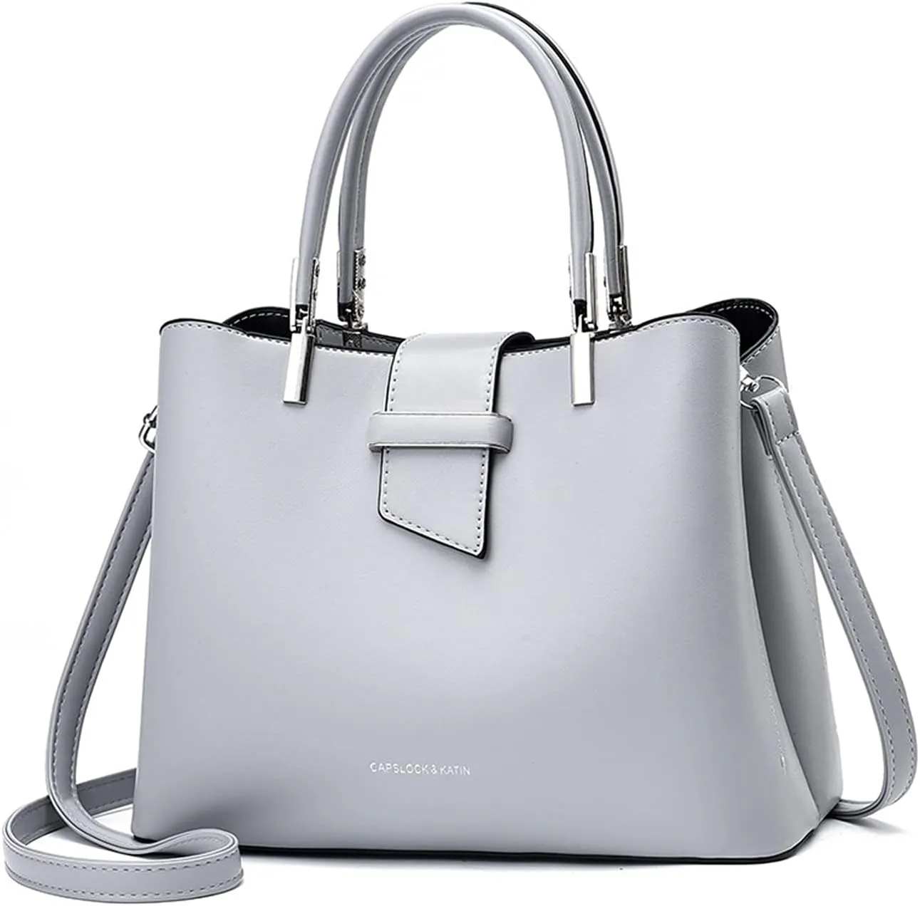 PORRASSO Fashion Handbag Purses Women Top-Handle Bags Ladies Crossbody Bag Satchel PU Leather Shoulder Tote Bags Gray