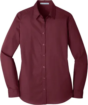 Port Authority Women's Long Sleeve Carefree Poplin Button-Down Shirt
