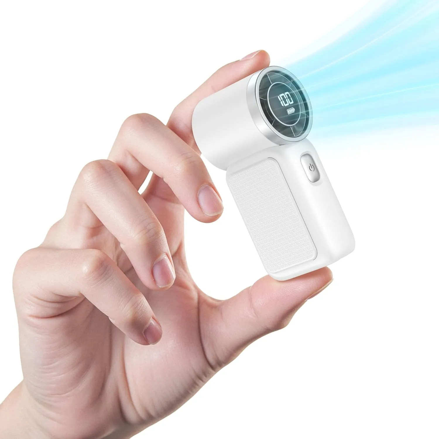 Portable Handheld Mini Fan, 6 Gear Wind, Hand Small Travel Personal Held Fans, Rechargeable Turbo Fan, Gifts for Women Men, for Camping Vacation Outdoor (white)