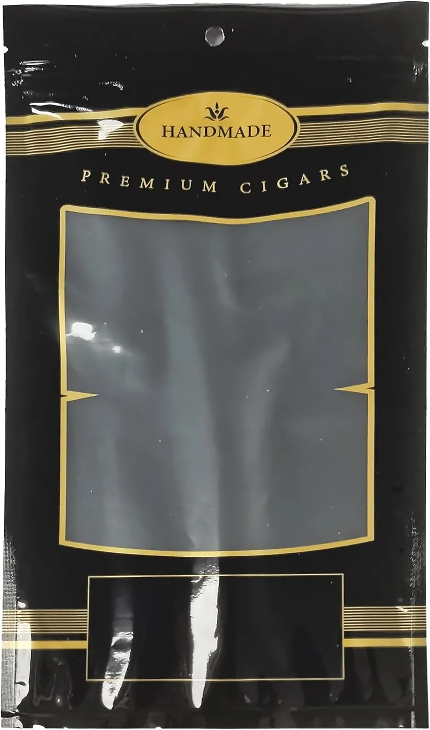 Premium Cigar Travel Humidor Bags - Pack of 10-5.5” x 10.25” - Elegant, Stylish, and Reusable - Keep Your Cigars Fresh Anywhere., Black, Gold