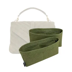 Premium Purse Organizer fits College Bag Insert, Medium College Bag Organizer, Large College Organizer, FULL Set of 2 Handmade Felt Inserts 2mm Thick Snug Sturdy (For Large College, Black)