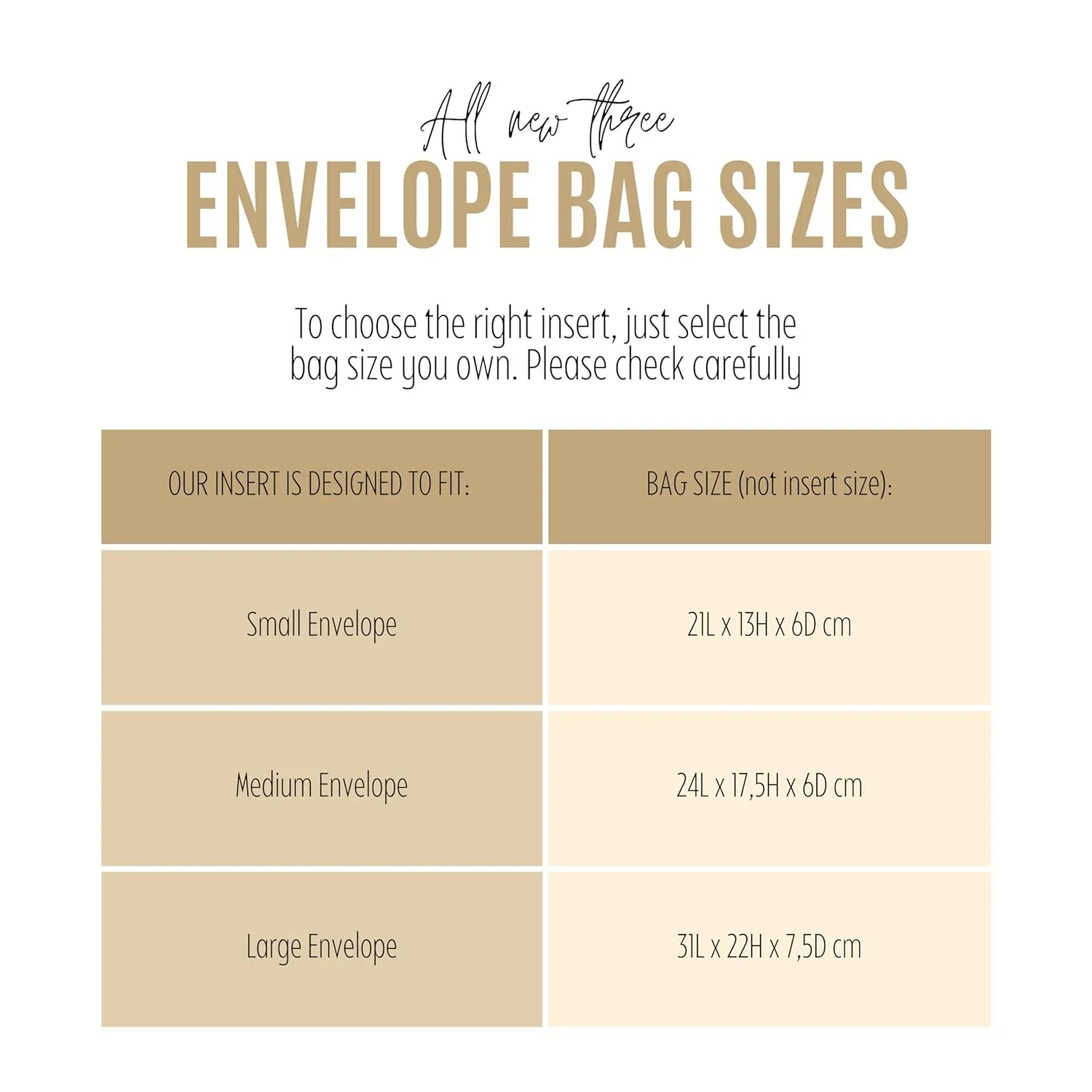 Premium Purse Organizer fits Envelope Purse Organizer, for Large Envelope Bag Insert, Medium Envelope Bag Insert, Handmade 2mm Felt Snug Sturdy Gold Zipper (For Medium Envelope, Black)