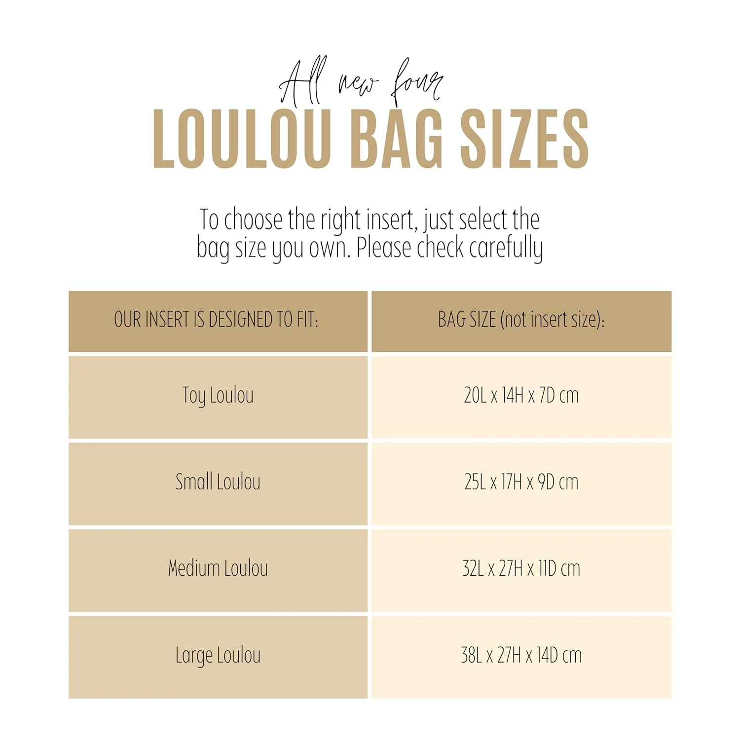 Premium Purse Organizer fits Loulou Small Organizer Insert, Loulou Toy Bag Organizer, Medium Loulou Organizer, FULL Set of 2 Handmade 2mm Felt Inserts Snug Sturdy (For Small Loulou, Beige)