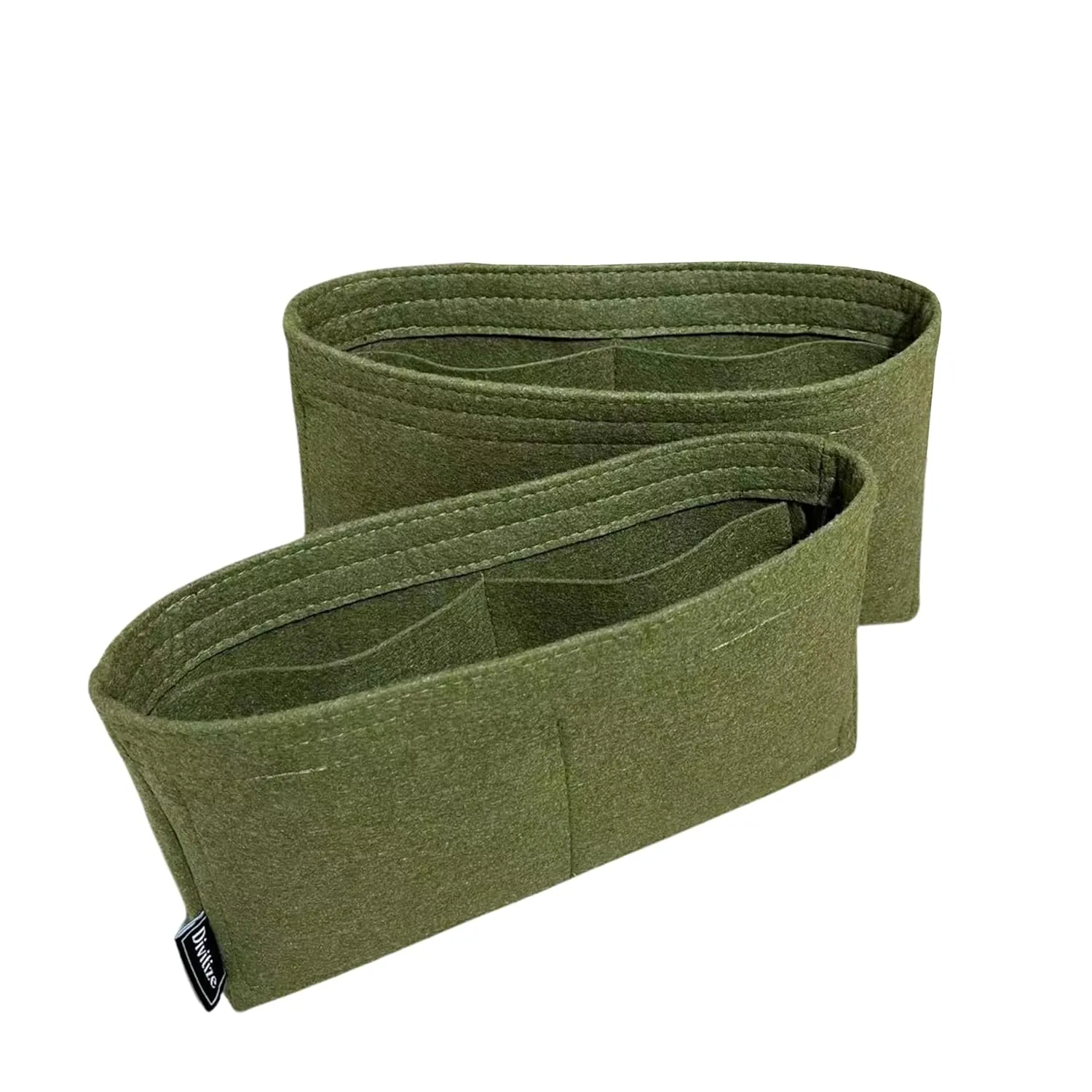 Premium Purse Organizer fits Loulou Small Organizer Insert, Loulou Toy Bag Organizer, Medium Loulou Organizer, FULL Set of 2 Handmade 2mm Felt Inserts Snug Sturdy (For Small Loulou, Beige)