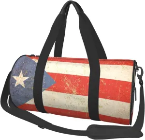 Puerto Rican Flag Duffel Tote for Men and Women Backpacking Travel and Storage Shoulder Bag