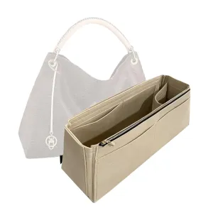 Purse Organizer for Lv Artsy MM Purse Organizer Insert, Artsy GM Organizer, Handmade Snug Sturdy 2mm Felt with Gold Zipper Tapered Shape Perfect Fit (For Artsy MM, Black)