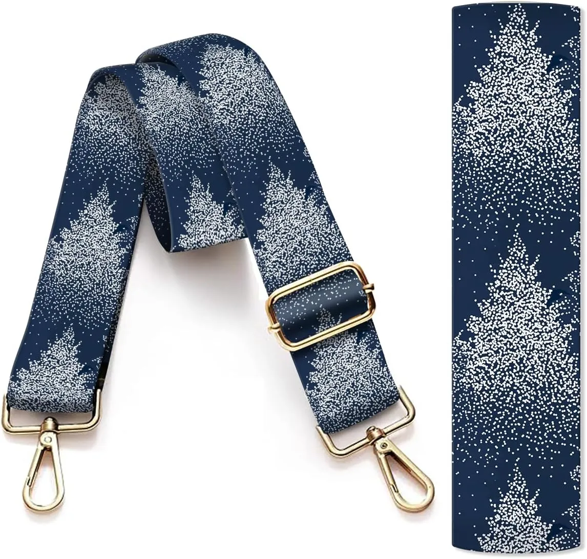 Purse Strap Replacement Crossbody, 3.8cm Wide Shoulder Strap Adjustable Replacement Belt Gold Buckle, Handbag Crossbody Bag Strap Snow Forest