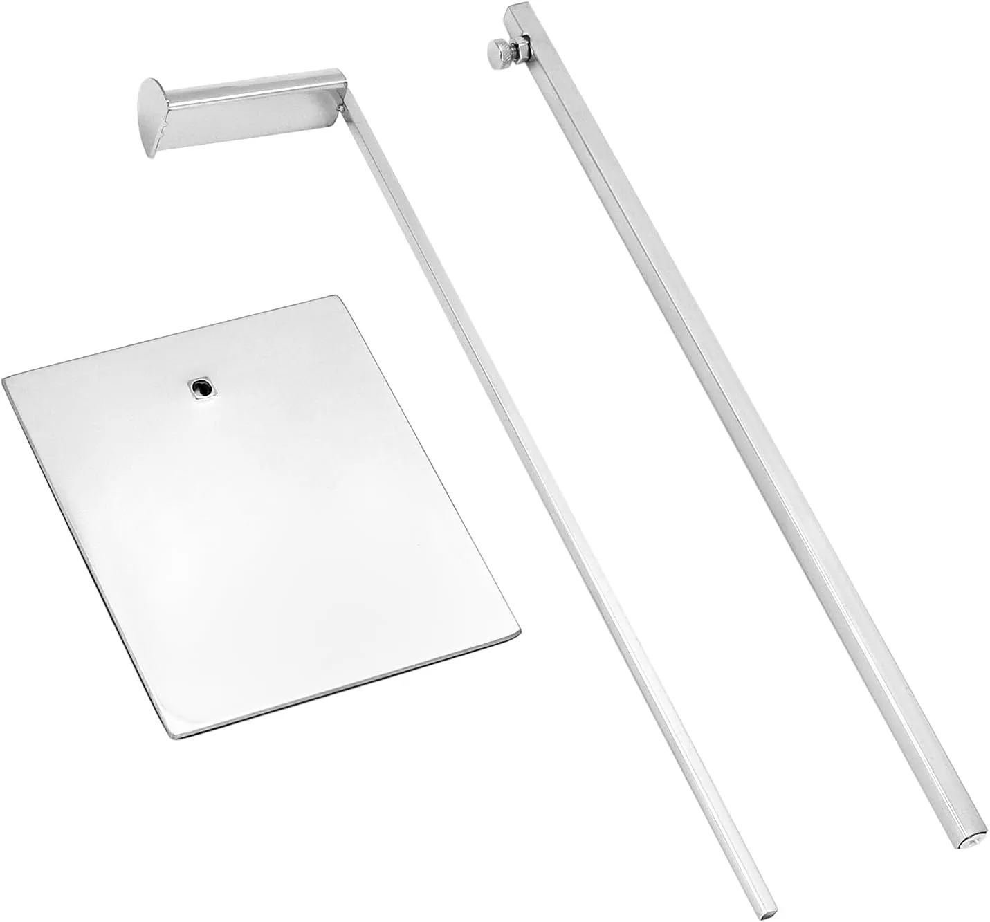 QWORK Purse Display Stands, 2 Pcs Polished Silver Handbag Display Holder Jewelry Rack, (15.75" to 27.56") Adjustable Height Retail Countertop Single Hook Display Stand, for Bags, Wig, Jewelry