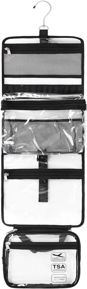 Relavel Hanging Toiletry Bag TSA Approved Clear Toiletry Bag for Women and Men