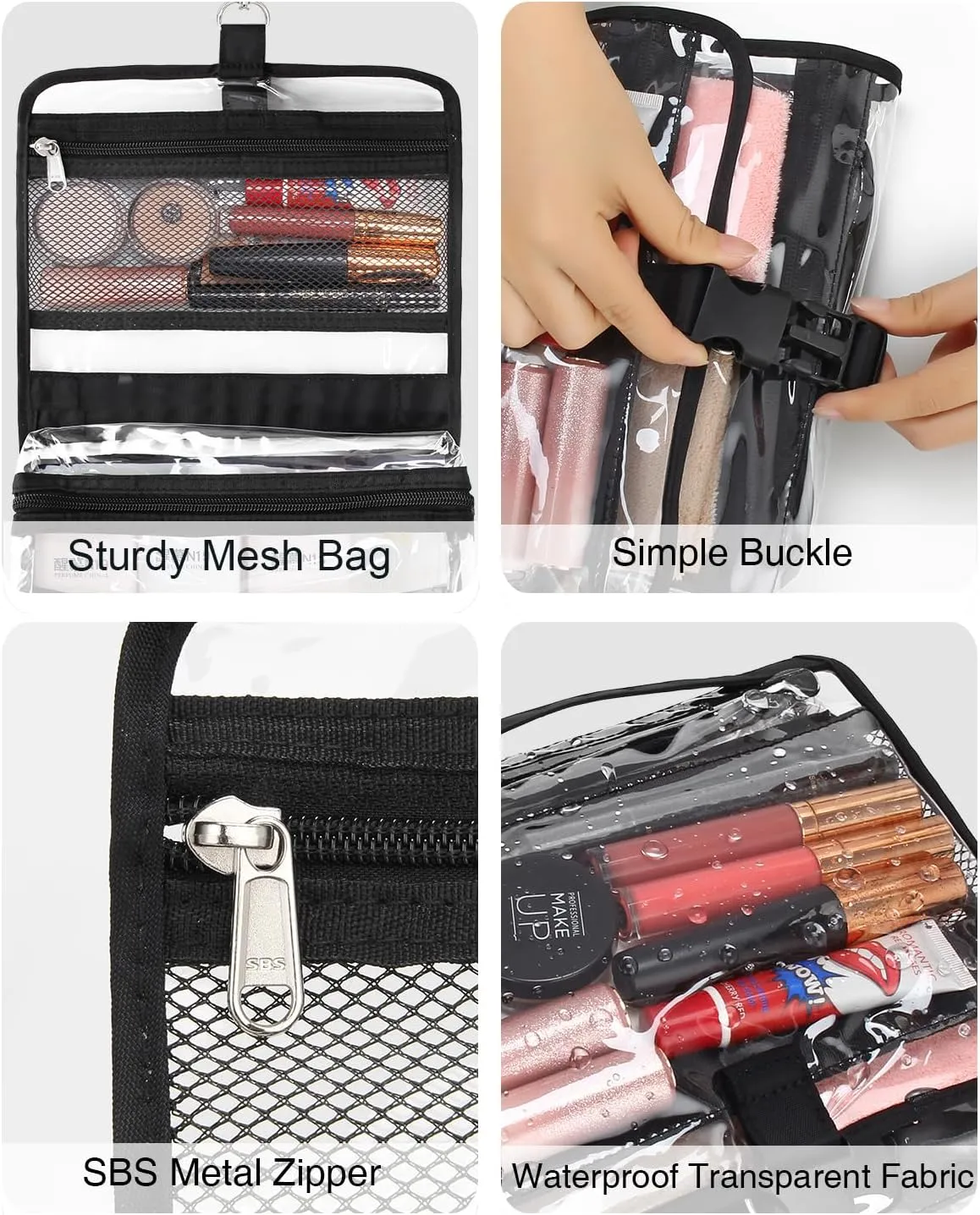Relavel Hanging Toiletry Bag TSA Approved Clear Toiletry Bag for Women and Men