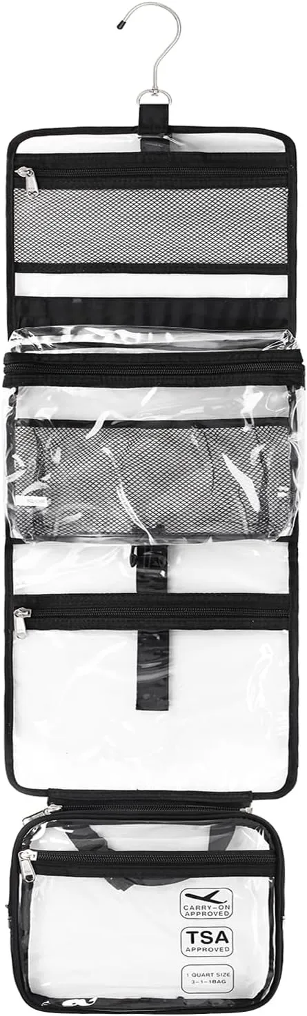 Relavel Hanging Toiletry Bag TSA Approved Clear Toiletry Bag for Women and Men