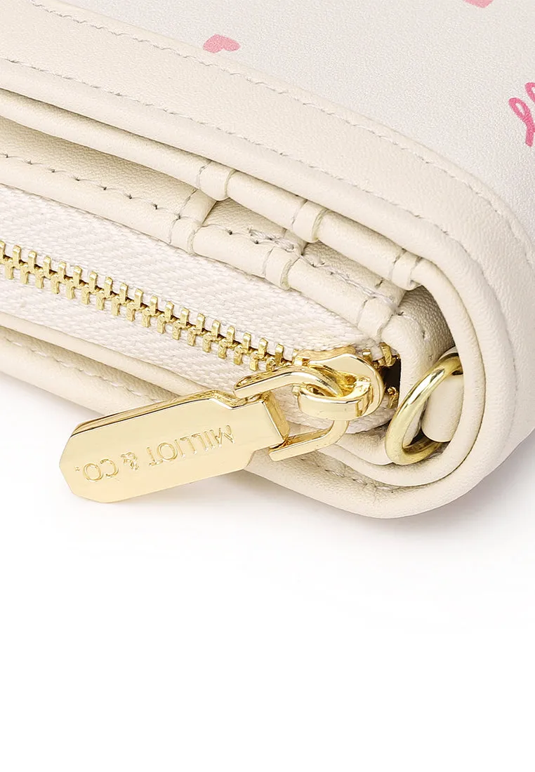 Ribbon Breeze Chain-Link Mini Wallet (Beige)