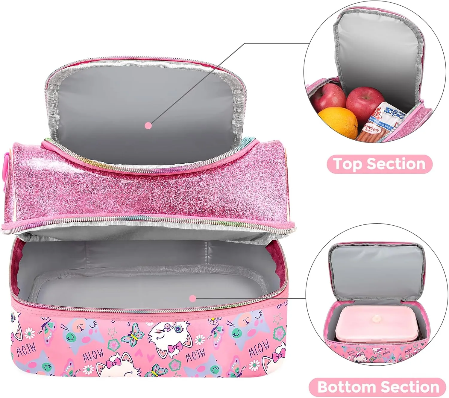 RLGPBON Kids Lunch Bag,Insulated Lunch Box for Girls Boys,Lunch Bag Toddler Teen,School Daycare Cute Travel bags