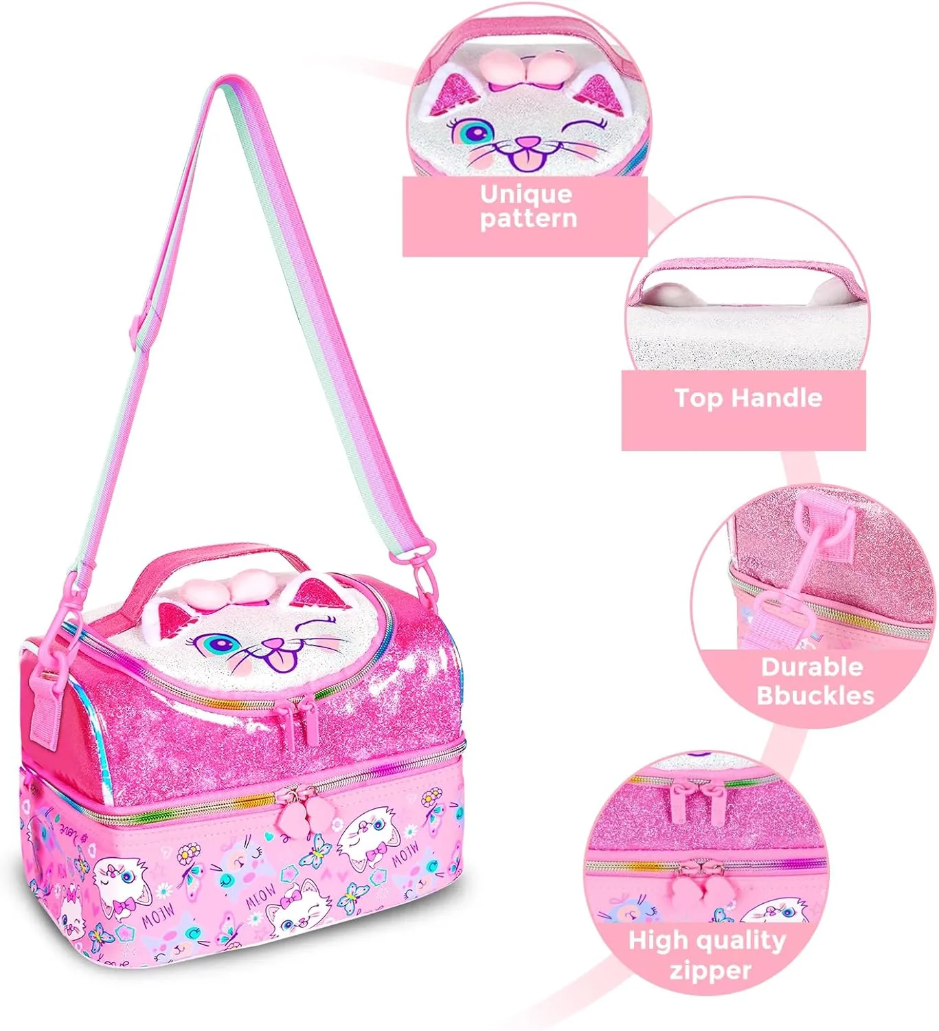 RLGPBON Kids Lunch Bag,Insulated Lunch Box for Girls Boys,Lunch Bag Toddler Teen,School Daycare Cute Travel bags