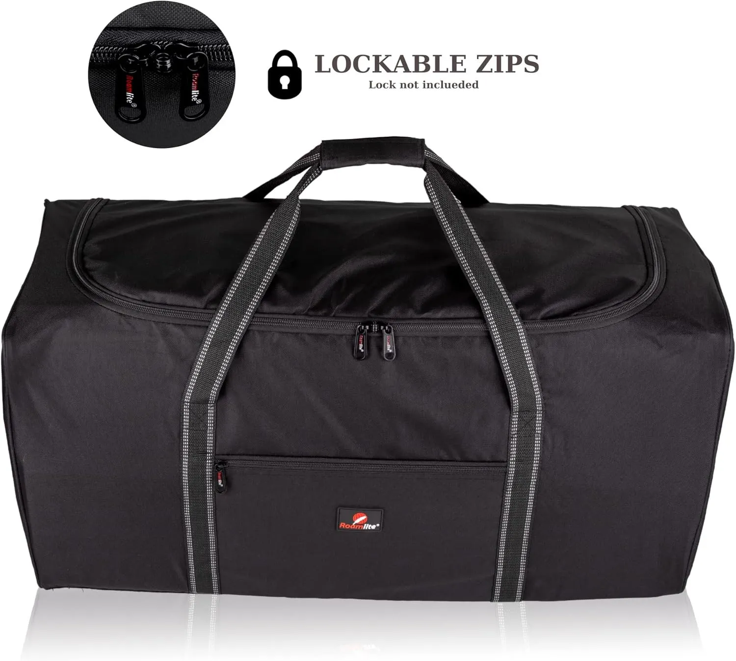 Roamlite Extra Large Size 2-X-L Duffel Bag - Very Big Holdall, Cargo Travel Luggage - 100 Litre 30 Inch, L76 cm xW34cm xH37cm - Plain Black RL30K