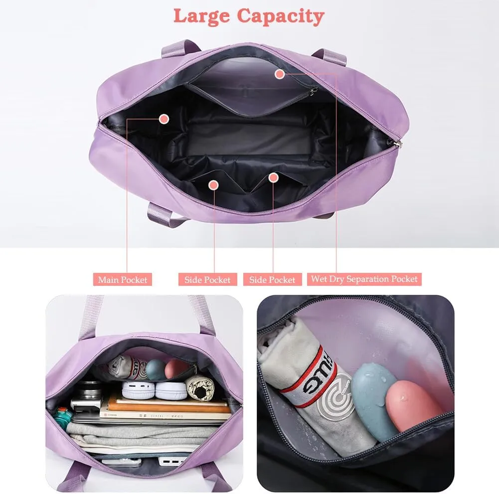 Rolling Duffle Bag with Wheels and Handle Foldable Travel Bag Expandable Carry on Bag with Detachable Casters Wheeled Weekender Bag for Women & Men - Blue