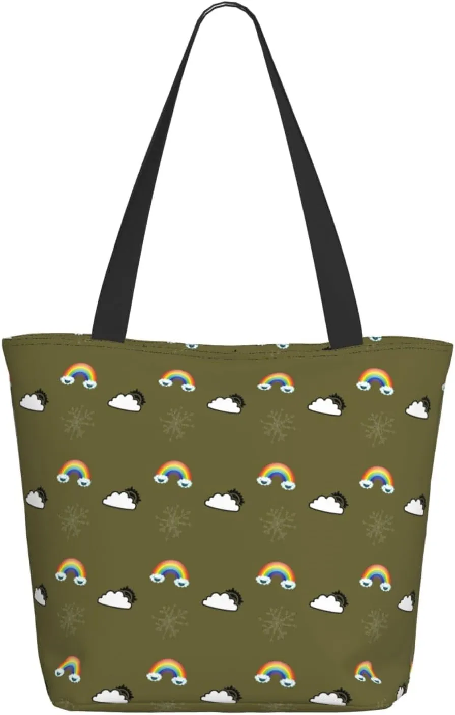 Romantic Bubbles Birthday Balloons Tote Bag Women Reusable Shopping Bags Shoulder Bag Portable Storage HandBags