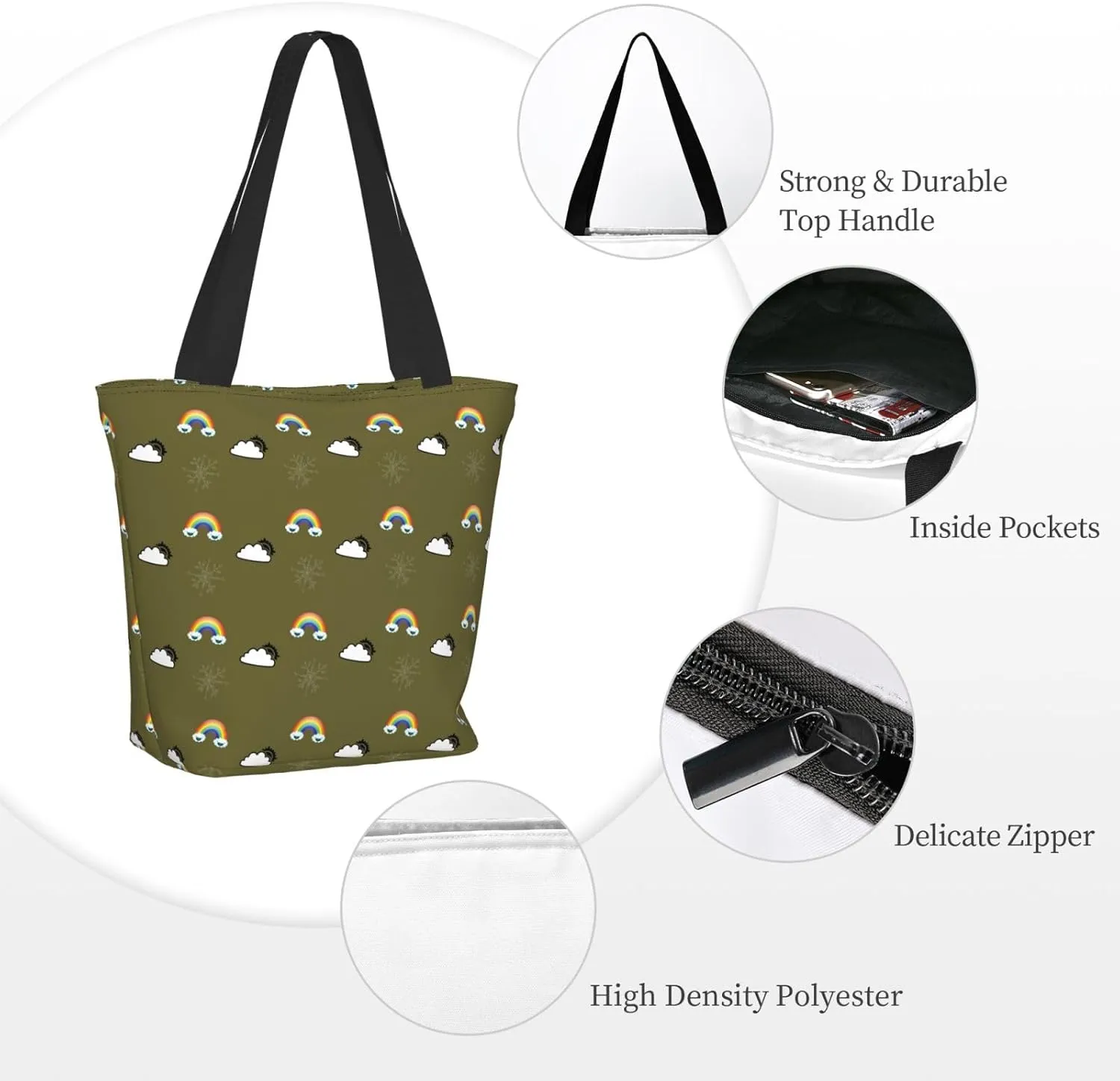 Romantic Bubbles Birthday Balloons Tote Bag Women Reusable Shopping Bags Shoulder Bag Portable Storage HandBags