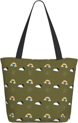 Romantic Bubbles Birthday Balloons Tote Bag Women Reusable Shopping Bags Shoulder Bag Portable Storage HandBags