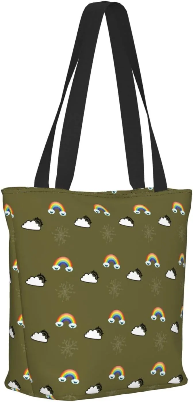 Romantic Bubbles Birthday Balloons Tote Bag Women Reusable Shopping Bags Shoulder Bag Portable Storage HandBags