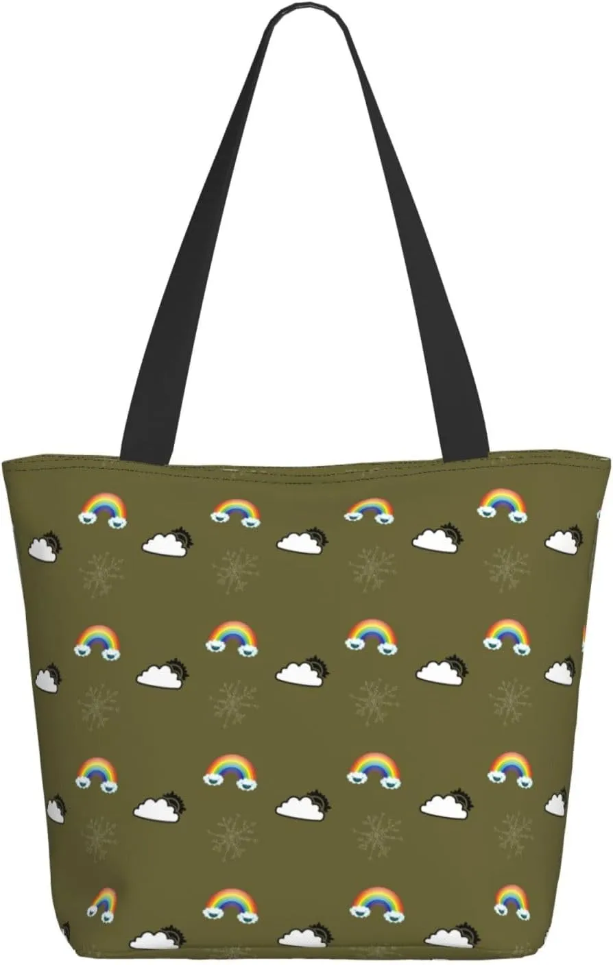 Romantic Bubbles Birthday Balloons Tote Bag Women Reusable Shopping Bags Shoulder Bag Portable Storage HandBags