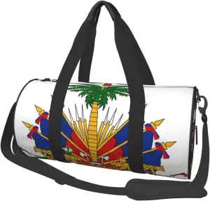 Round Duffle Bag Coat of Arms of Haiti Unisex Travel Bag Duffle Bag
