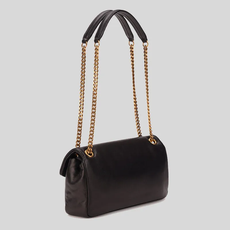 SAINT LAURENT YSL Calypso In Plunged Lambskin Black RS-734153