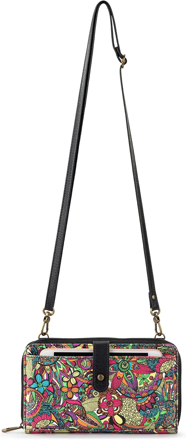 Sakroots Artist Circle Smartphone Crossbody in Eco Twill, Detachable Wristlet Strap
