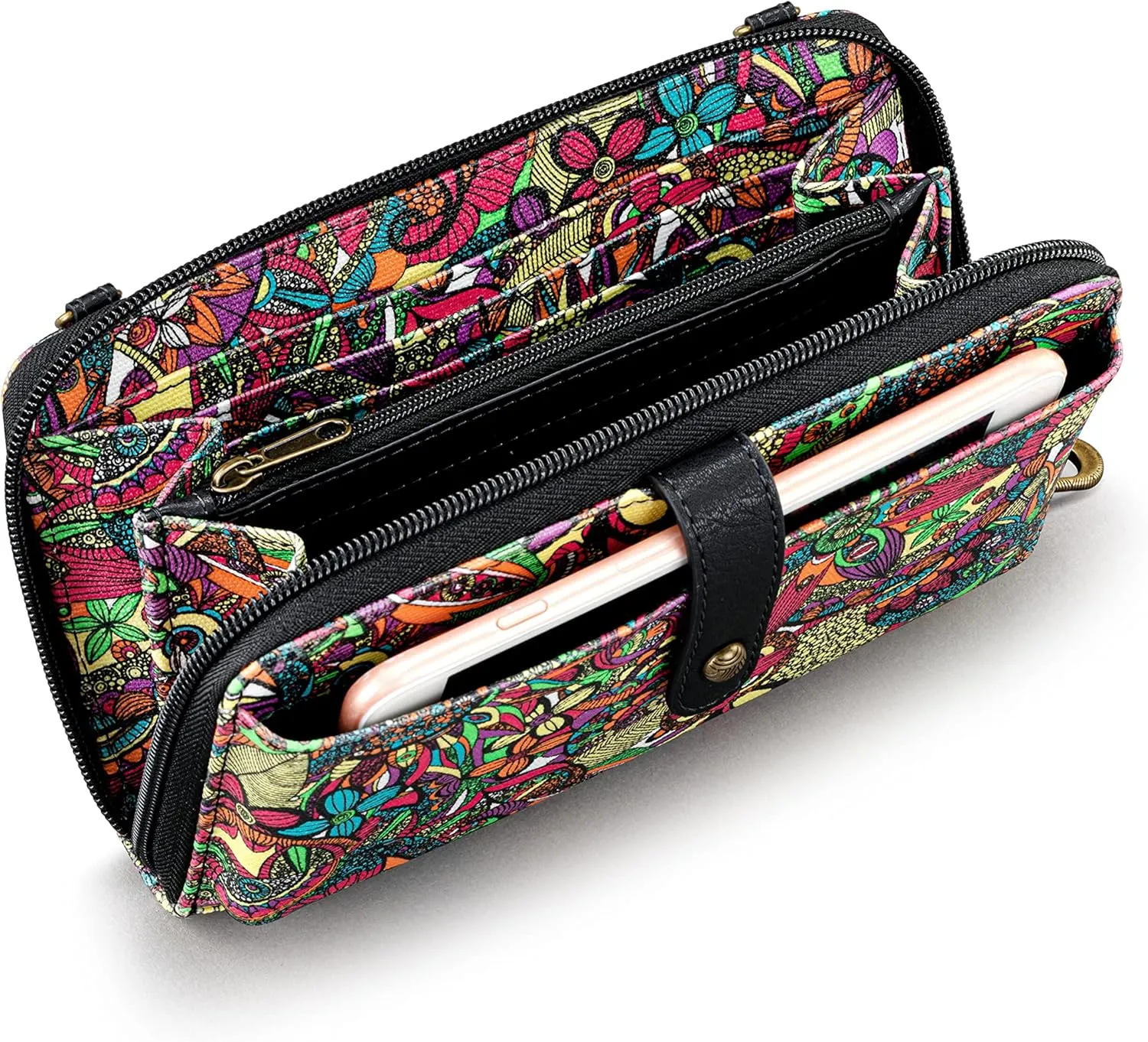 Sakroots Artist Circle Smartphone Crossbody in Eco Twill, Detachable Wristlet Strap