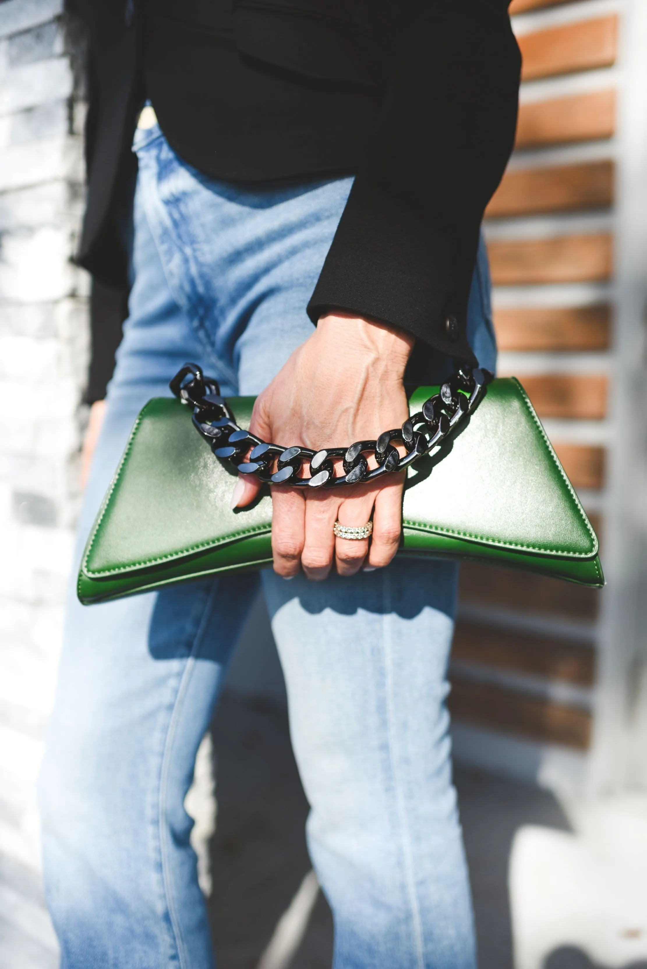 Satori Vegan Cactus Leather Clutch | Green Helen