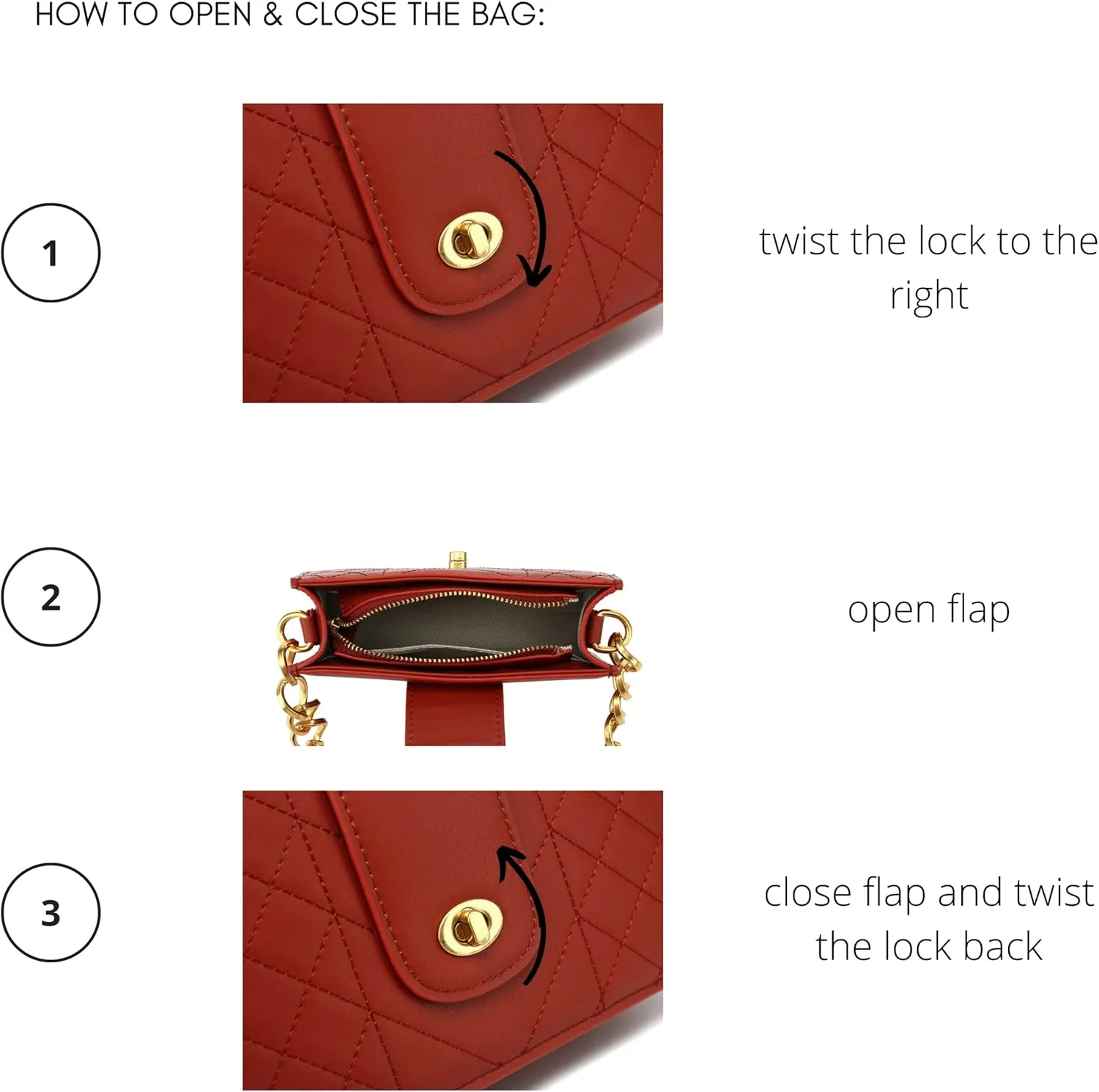 Scarleton Crossbody Bags for Women, Quilted Shoulder Bag Purse, Gold Chain Crossbody Bag Purses for Women, H2117