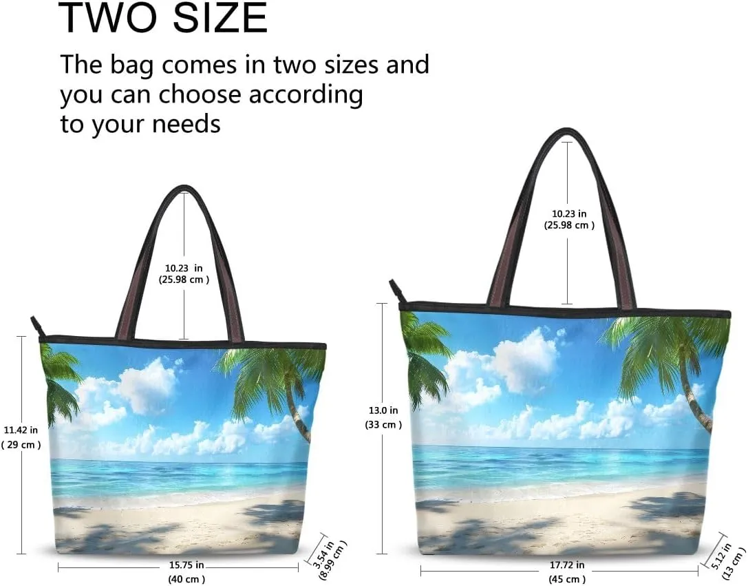 senya Beach Palm Trees Shoulder Bags Large Handle Ladies Handbag
