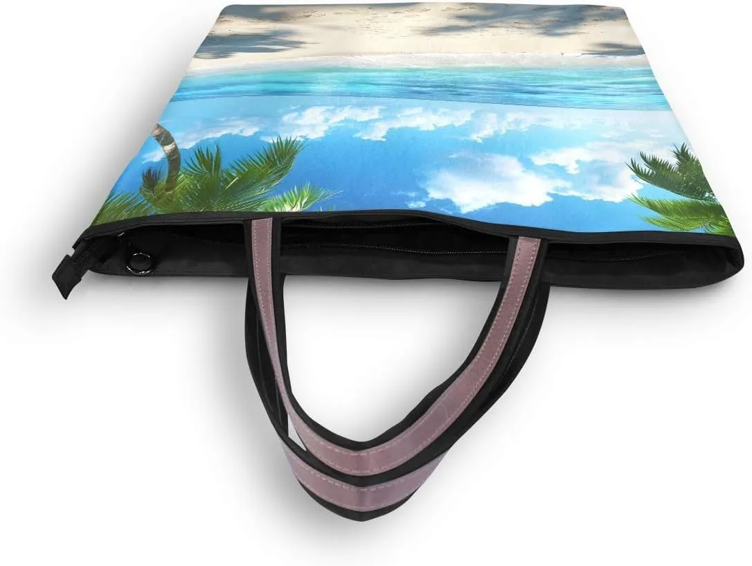 senya Beach Palm Trees Shoulder Bags Large Handle Ladies Handbag