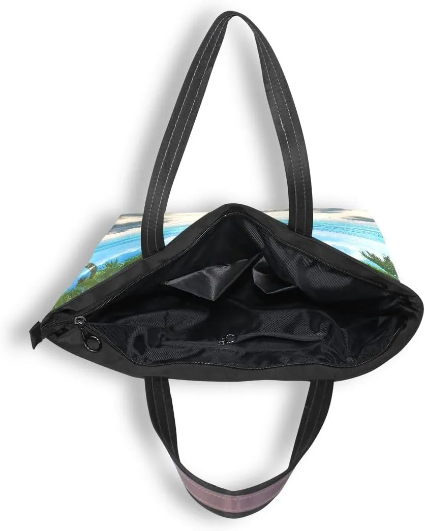 senya Beach Palm Trees Shoulder Bags Large Handle Ladies Handbag