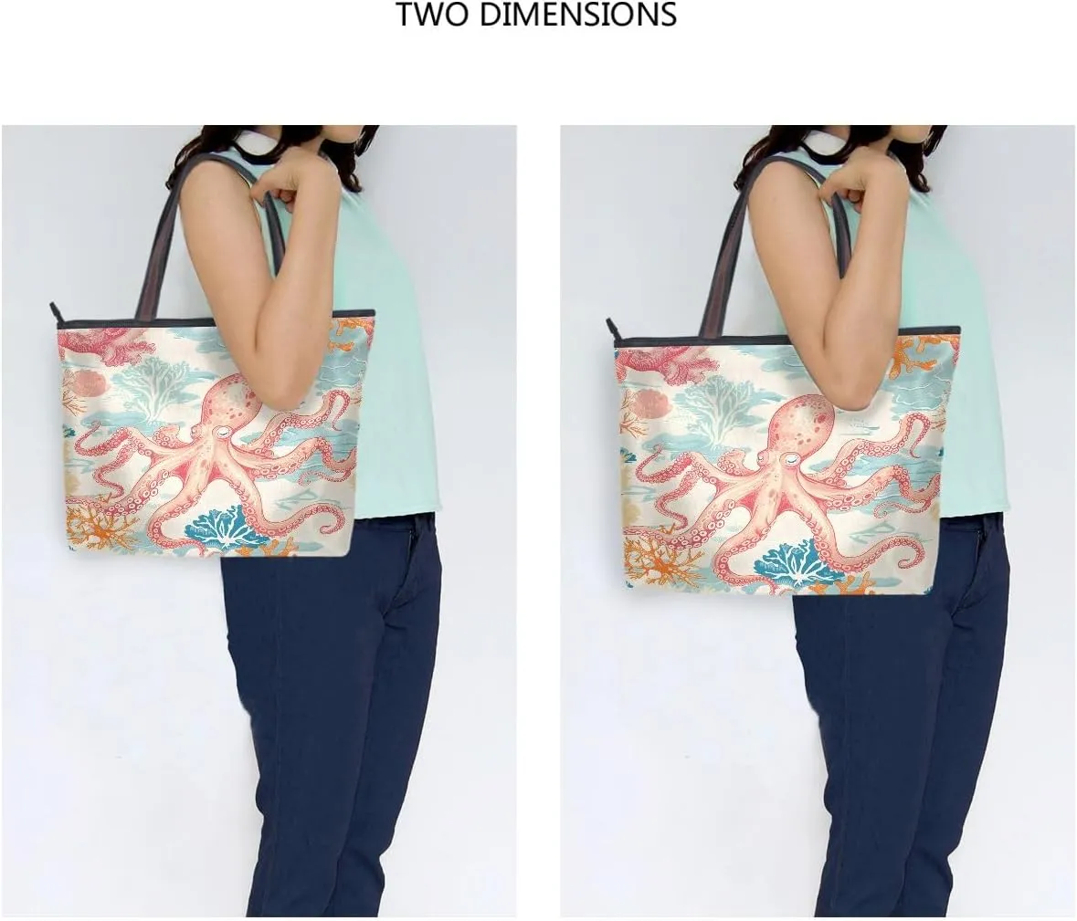 senya Octopus and Coral A Shoulder Bags Large Handle Ladies Handbag