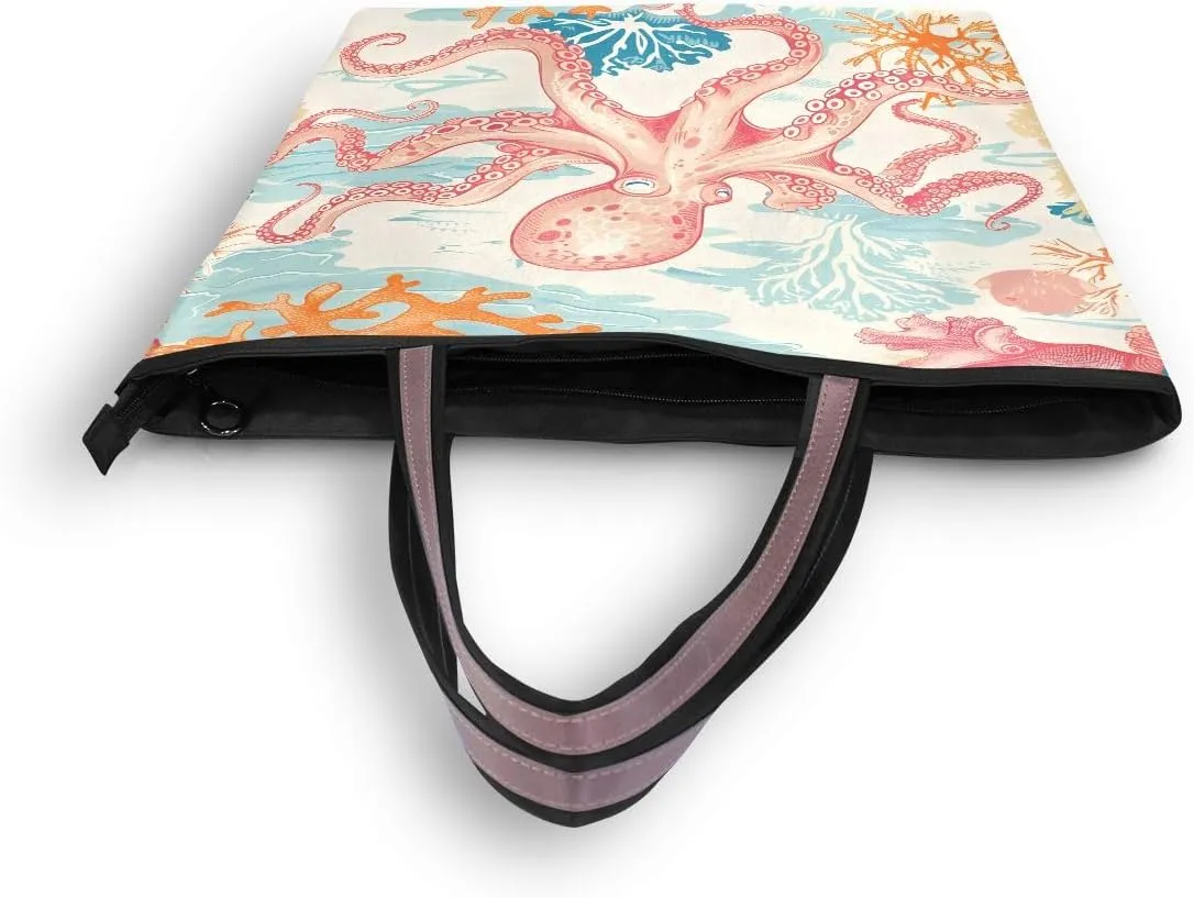 senya Octopus and Coral A Shoulder Bags Large Handle Ladies Handbag