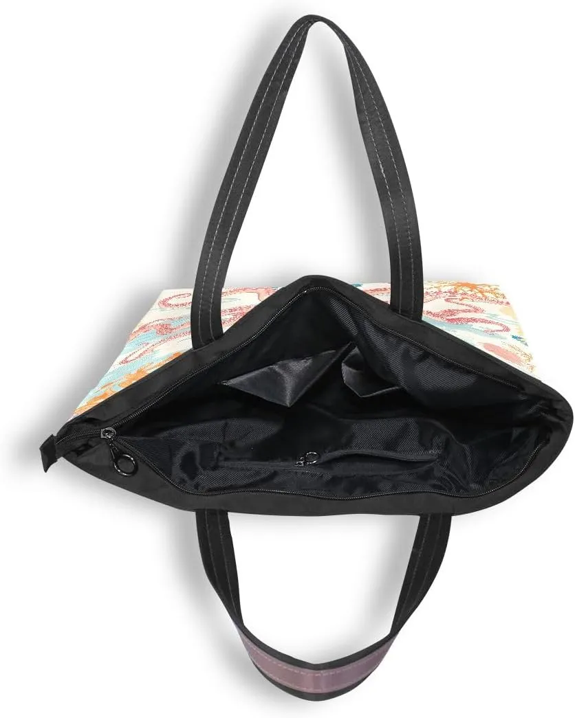 senya Octopus and Coral A Shoulder Bags Large Handle Ladies Handbag
