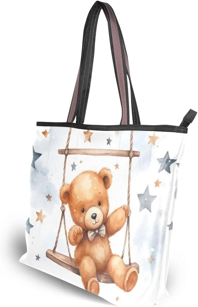 senya Swing Bear Shoulder Bags Large Handle Ladies Handbag