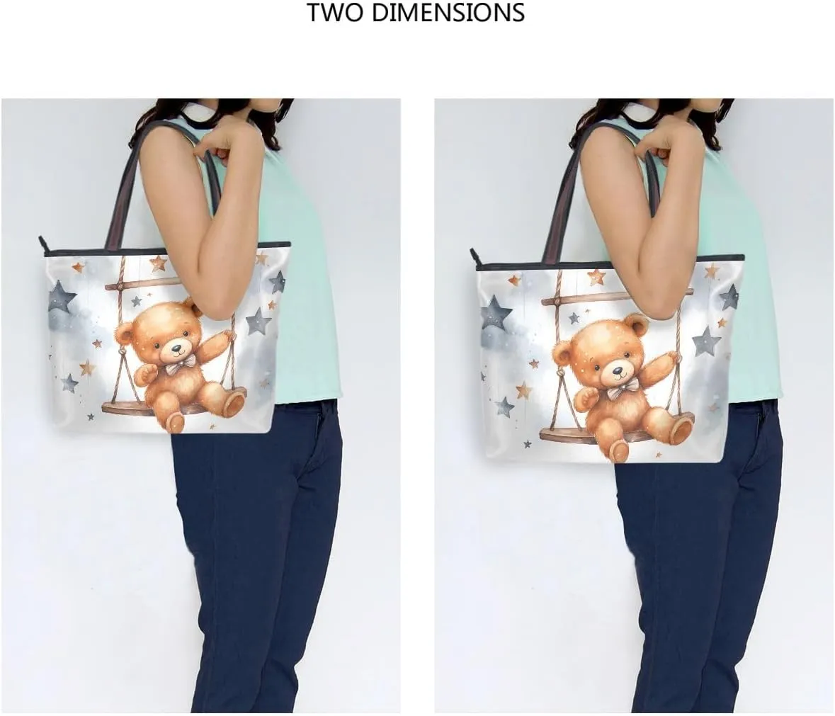 senya Swing Bear Shoulder Bags Large Handle Ladies Handbag