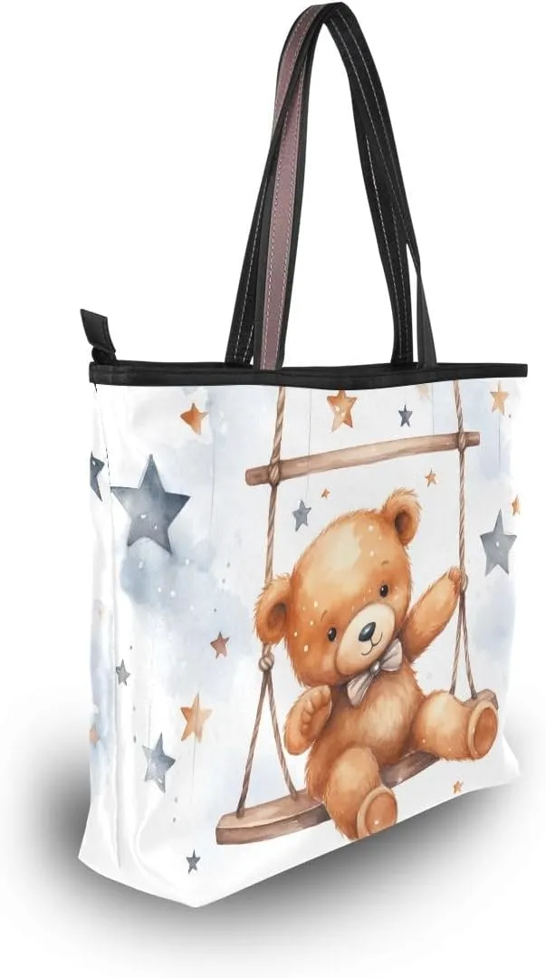 senya Swing Bear Shoulder Bags Large Handle Ladies Handbag