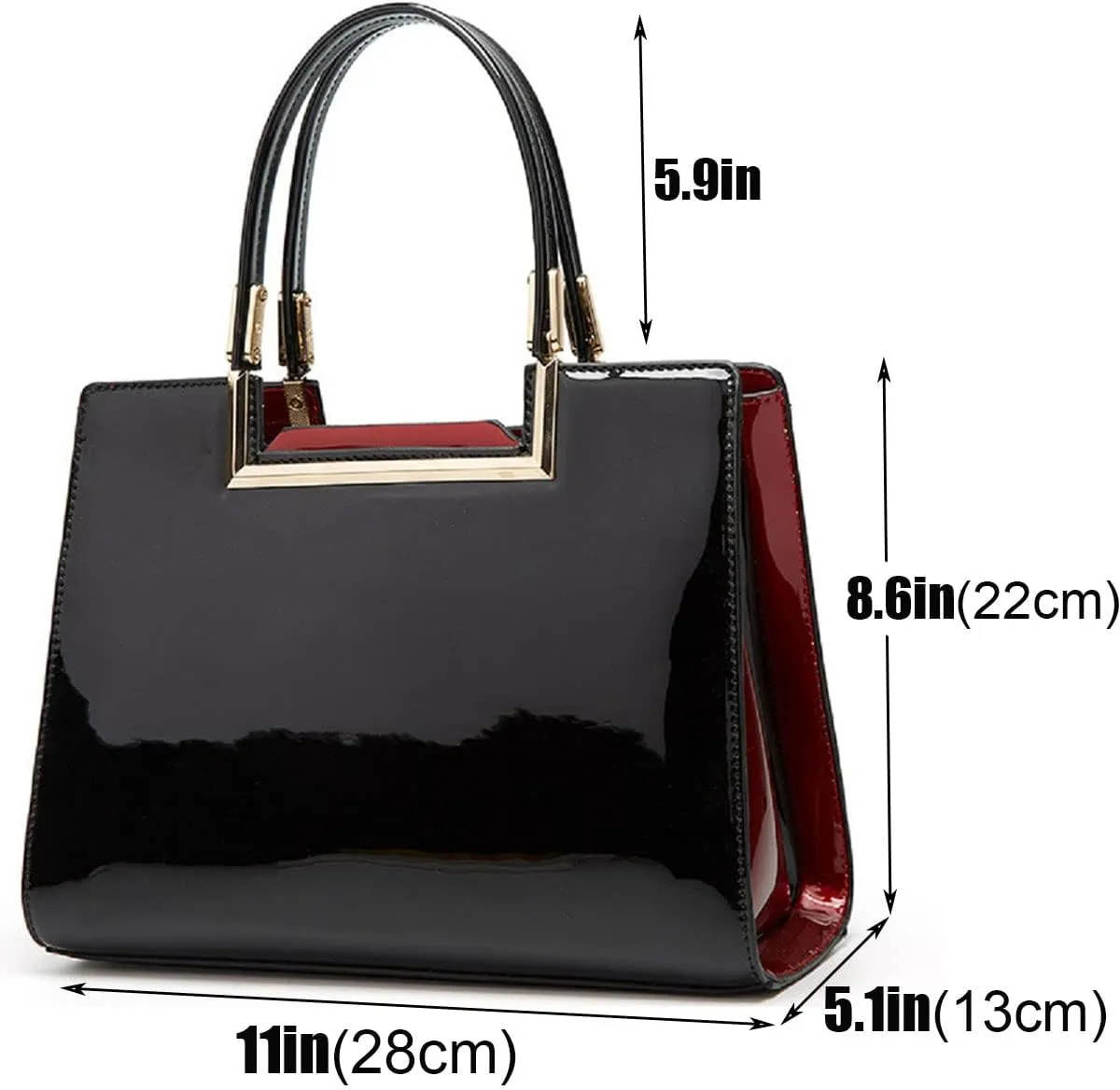 Shiny Patent Leather Handbags Glossy Shoulder Bags Fashion Satchel Purses Party Totes Top Handle Bags for Women