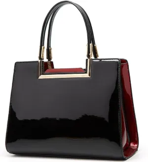 Shiny Patent Leather Handbags Glossy Shoulder Bags Fashion Satchel Purses Party Totes Top Handle Bags for Women